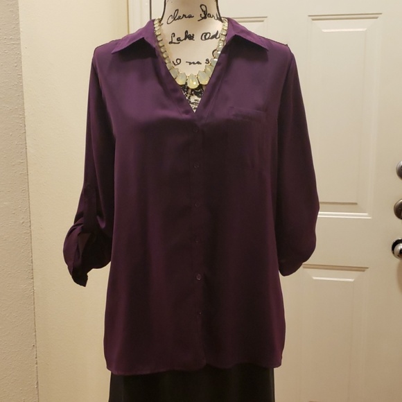 Silky button down blouse - Picture 2 of 3
